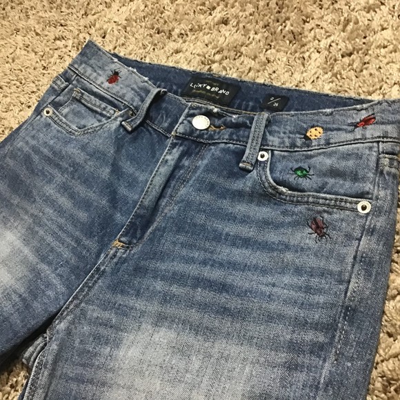Lucky Brand Women's Jeans Size 2/26 Ava Skinny Lady Bug Embroidered Skinny - Picture 1 of 14